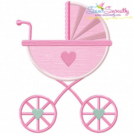 Baby Girl Stroller Applique Design- 1
