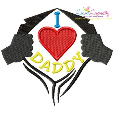 I Heart Daddy Embroidery Design Pattern-1