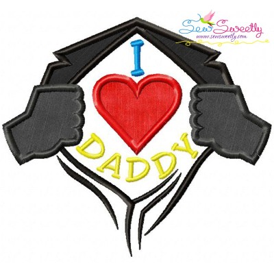 I Heart Daddy Applique Design Pattern-1