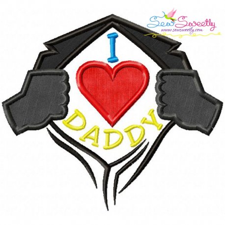 I Heart Daddy Applique Design- 1