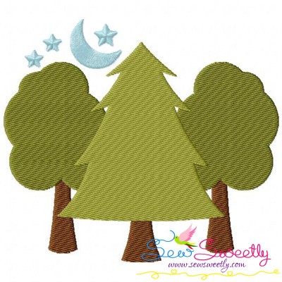 Camping Trees Embroidery Design