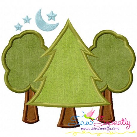 Camping Trees Applique Design Pattern