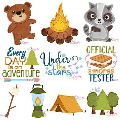 Camping Embroidery Design Pattern Bundle-1