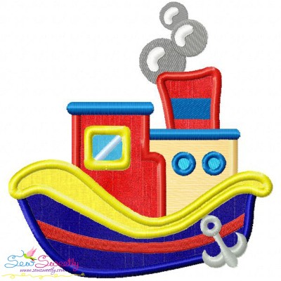 Colorful Fishing Boat-4 Applique Design Pattern-1