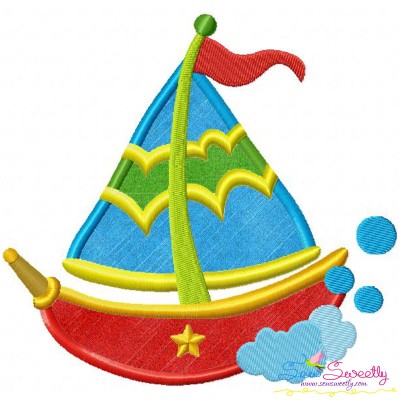 Colorful Fishing Boat-2 Applique Design Pattern-1