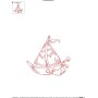 Redwork Fishing Boat-2 Embroidery Design Pattern-2