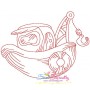 Colorful And Redwork Fishing Boats Embroidery Design Bundle-3