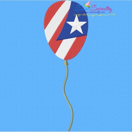4th of July Balloon-2 Patriotic Embroidery Design Pattern-1