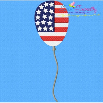 4th of July Balloon-1 Patriotic Embroidery Design Pattern-1