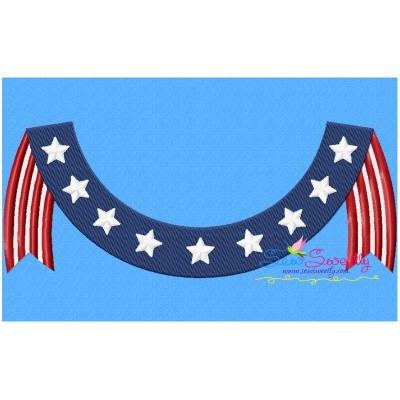 4th of July Banner Patriotic Embroidery Design Pattern-1