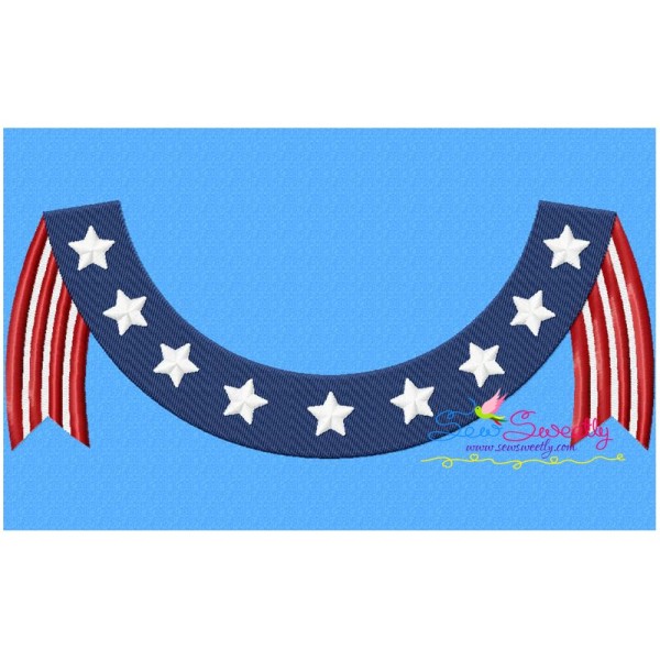 4th of July Banner Patriotic Embroidery Design Pattern-1