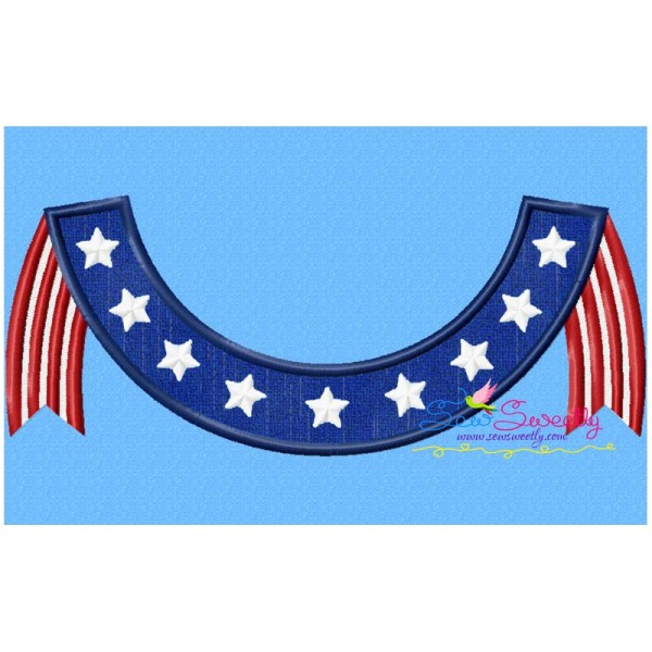 4th of July Banner Patriotic Applique Design Pattern-1