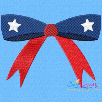 4th of July Bow Patriotic Embroidery Design Pattern-1