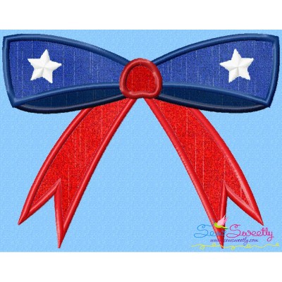 4th of July Bow Patriotic Applique Design Pattern-1