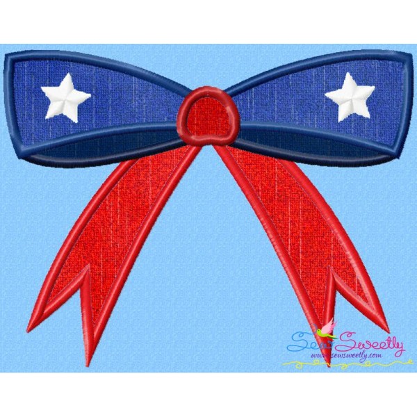 4th of July Bow Patriotic Applique Design Pattern-1