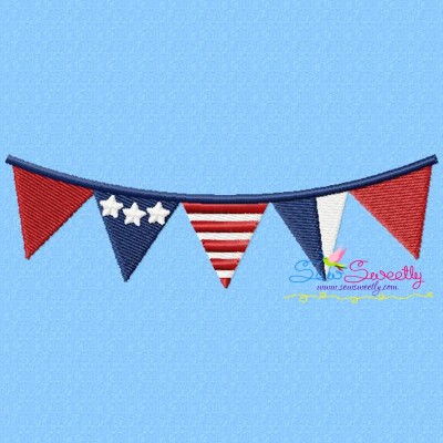 4th of July Buntings Patriotic Embroidery Design Pattern-1