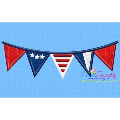 4th of July Buntings Patriotic Applique Design Pattern-1