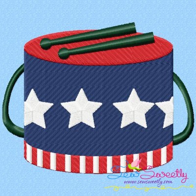 4th of July Drum Patriotic Embroidery Design Pattern-1