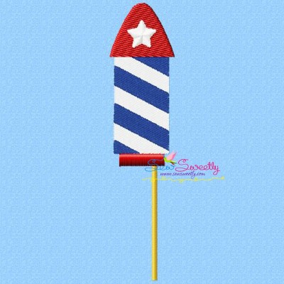 4th of July Rocket-2 Patriotic Embroidery Design Pattern-1