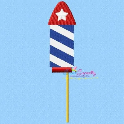 4th of July Rocket-2 Patriotic Embroidery Design Pattern-1