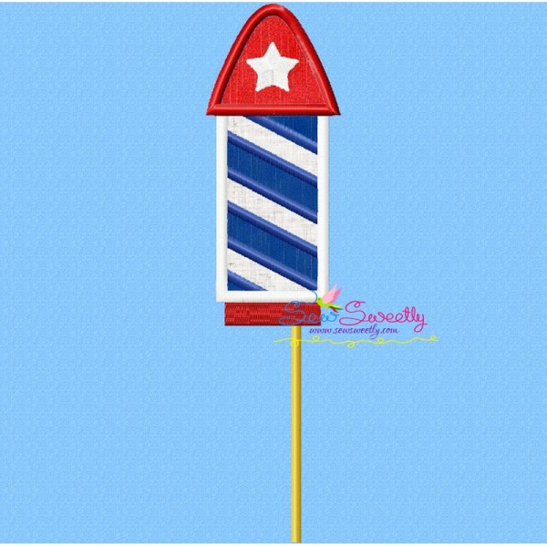 4th of July Rocket-2 Patriotic Applique Design Pattern-1