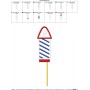 4th of July Rocket-2 Patriotic Applique Design Pattern-2