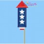 4th of July Rocket-1 Patriotic Applique Design Pattern-1