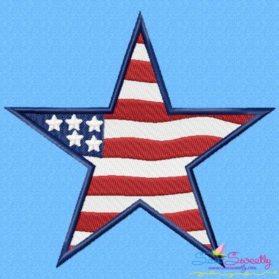 4th of July Star Patriotic Embroidery Design Pattern-1