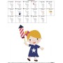 4th of July Girl-1 Patriotic Embroidery Design Pattern-2