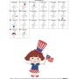 4th of July Girl-4 Patriotic Embroidery Design Pattern-2