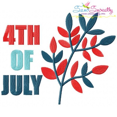 Free 4th of July Leaves Patriotic Embroidery Design Pattern-1