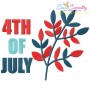 4th of July Leaves Patriotic Embroidery Design Pattern-1