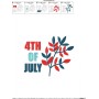 4th of July Leaves Patriotic Embroidery Design Pattern-2