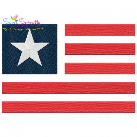 American Flag-2 Patriotic Embroidery Design- 1
