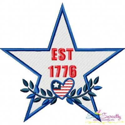4th of July Star-2 Patriotic Embroidery Design Pattern-1