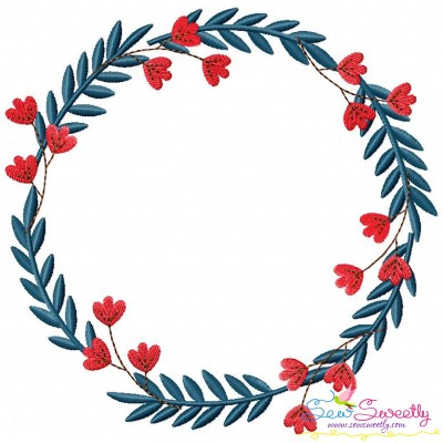 4th of July Floral Frame-4 Patriotic Embroidery Design Pattern-1
