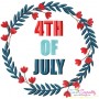 4th of July Floral Frame-3 Patriotic Embroidery Design Pattern-1