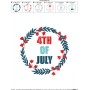 4th of July Floral Frame-3 Patriotic Embroidery Design Pattern-2