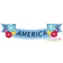 4th of July Ribbon-1 Patriotic Applique Design Pattern-1