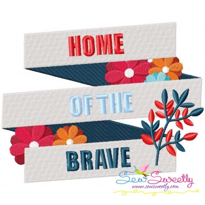 Home of The Brave Patriotic Embroidery Design Pattern-1