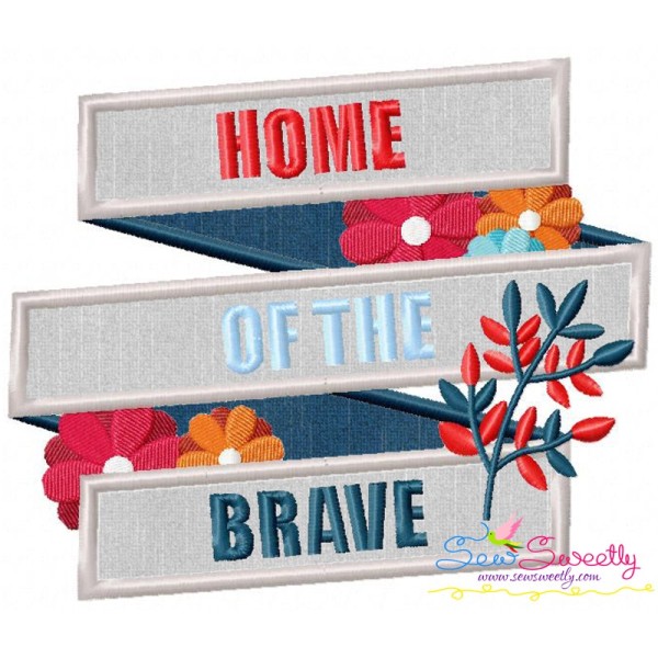 Home of The Brave Patriotic Applique Design Pattern-1