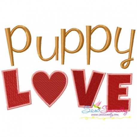Puppy Love Embroidery Design- 1