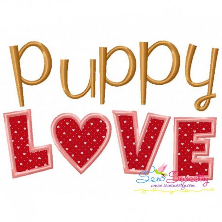 Puppy Love Applique Design- 1