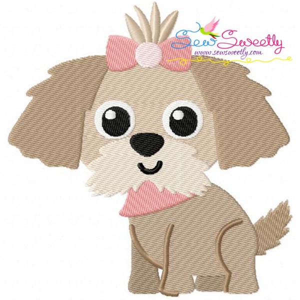 Shih Tzu Dog Embroidery Design Pattern-1