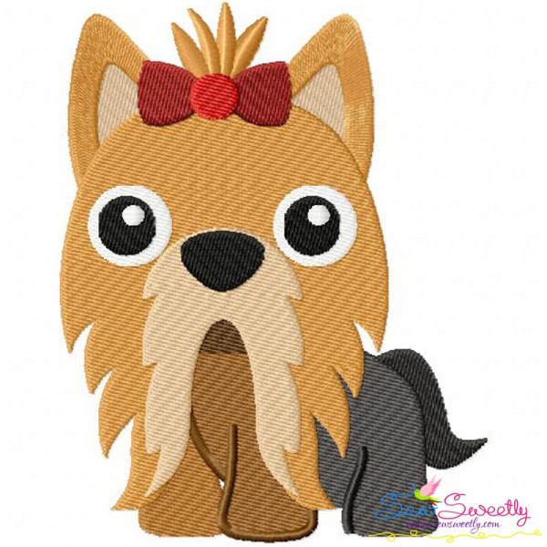 Yorkie Dog Embroidery Design Pattern-1