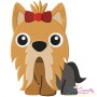 Yorkie Dog Embroidery Design Pattern-1