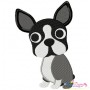 Boston Terrier Dog Embroidery Design Pattern-1
