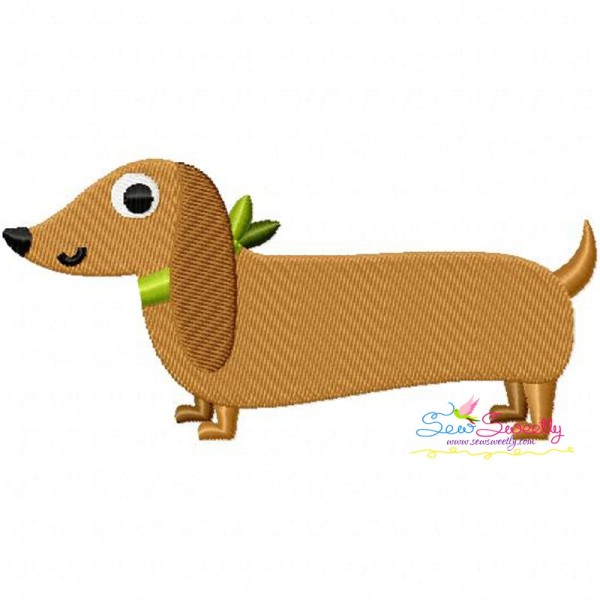Dachshund Dog Embroidery Design Pattern-1