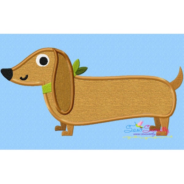 Dachshund Dog Applique Design Pattern-1