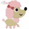 Toy Poodle Dog Embroidery Design Pattern-1